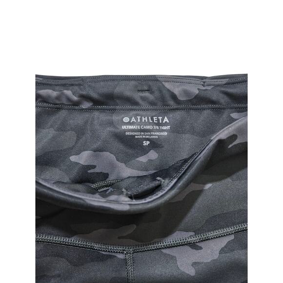 Athleta womens ultimate camo 7/8 tight black green leggings size SP - Picture 8 of 9